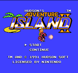 Hudson's Adventure Island Part II (Europe) Title Screen